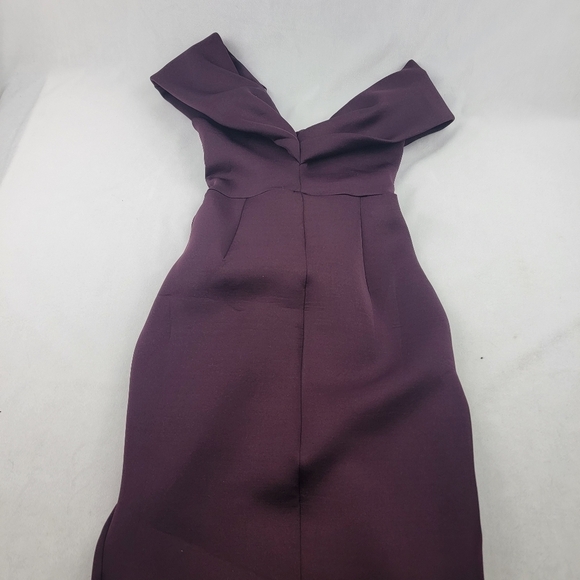 NWT Asos twist front off the shoulder high slit scuba midi dress - Picture 7 of 8